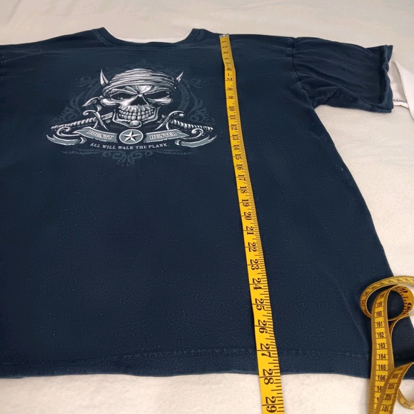 VTG Y2K Hybrid‎ Double Layer Shirt XL Thermal Skull Pirate Skater Grunge Cyber - Picture 8 of 9